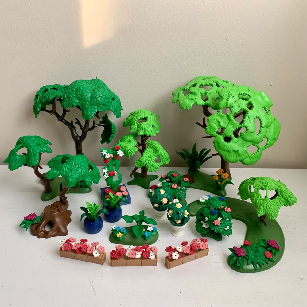Playmobil Lot Vegetation Landscape Forest Trees Plants Flowers